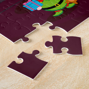 Puzzle Le Père Noël noir distribue des cadeaux de Noël,