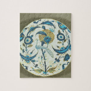 Puzzle Le plat d'Iznik peint avec un paon était perché