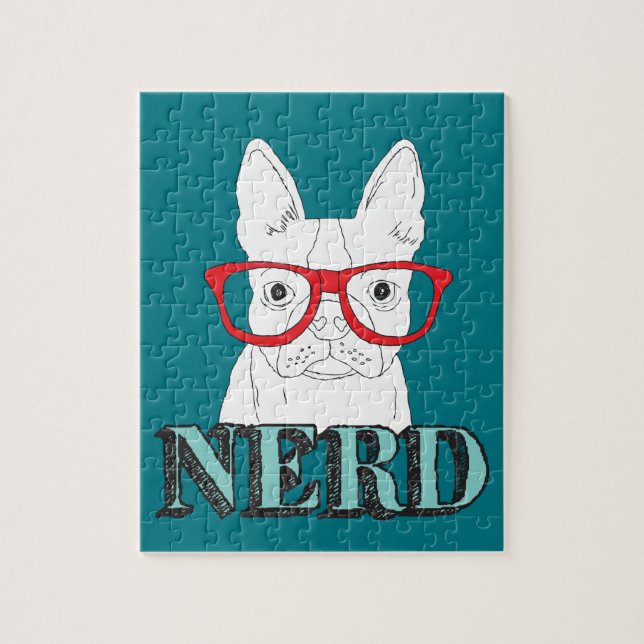 Puzzle Le plus intelligent Boston Terrier Noir et Blanc C (Vertical)