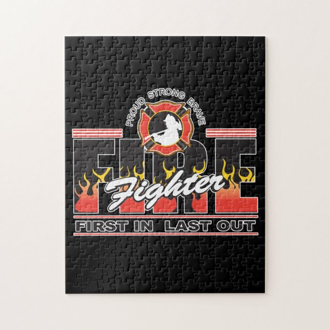 Puzzle Le pompier d'abord dedans, durent (Vertical)