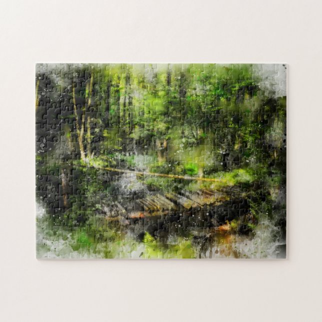 Puzzle Le pont dans la forêt  - (Horizontal)