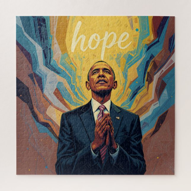 Puzzle Le président Barack Obama et le message d'espoir s (Vertical)