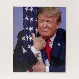 Puzzle Le Président Trump Accroche Le Drapeau Américain