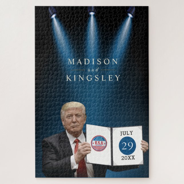 Puzzle Le président Trump 🇺 🇸 ✨ Mariage patriotique (Vertical)