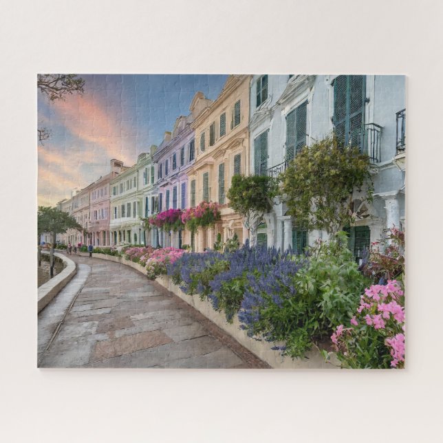 Puzzle Le Rainbow Row de Charleston en Caroline du Sud (Horizontal)