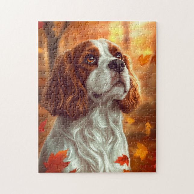 Puzzle Le roi Cavalier Charles Spaniel à l'automne (Vertical)