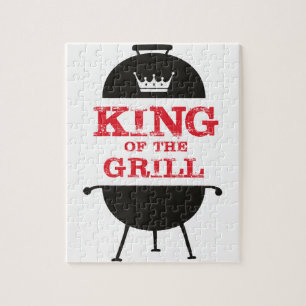 Puzzle Le Roi Du Grill, Blanc Noir Couronne Rouge