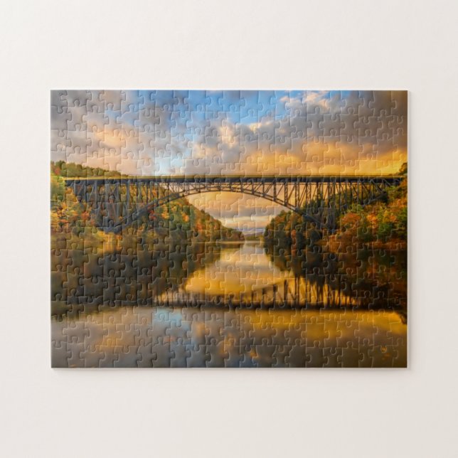 Puzzle Le Roi français Bridge dans l'automne (Horizontal)