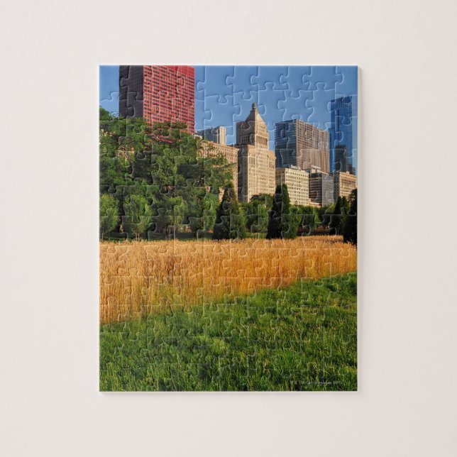 Puzzle Le soleil, reflete la prairie comme l'herbe dans (Vertical)