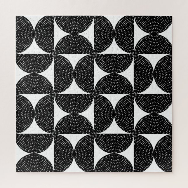 Puzzle Le style abstrait noir des années 60 motif sans so (Vertical)