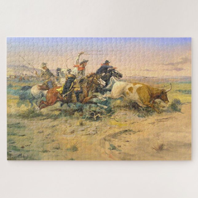Puzzle Le troupeau de pêcheurs à la ligne C Russell 1897 (Horizontal)