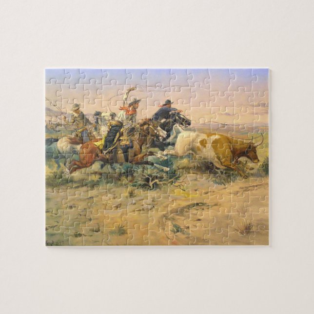 Puzzle Le troupeau de pêcheurs à la ligne C Russell 1897 (Horizontal)