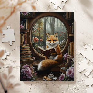 Puzzle Lecteur de livres fantaisiste renard lisant