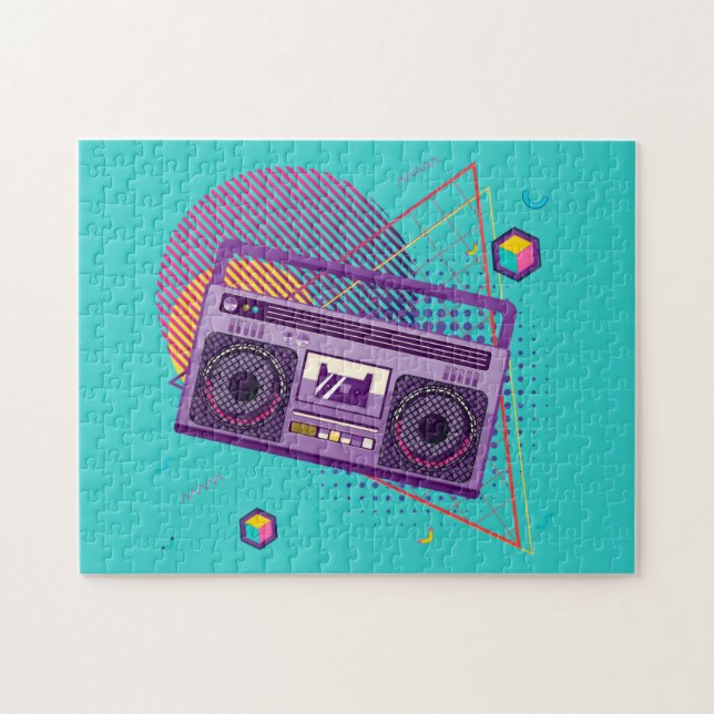 Puzzle Lecteur de radio portable Funky 80s, boombox (Horizontal)