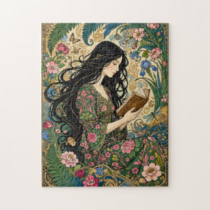 Puzzle Lecture dans le jardin Art nouveau
