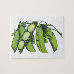 Puzzle Légumes vintages ; Haricots de Lima, Aliments Agri