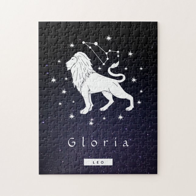 Puzzle Leo Lion Zodiac Anniversaire Lunaire Nom céleste (Vertical)