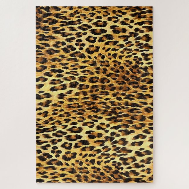 Puzzle Leopard Spots Camouflage Pattern Painting (Vertical)