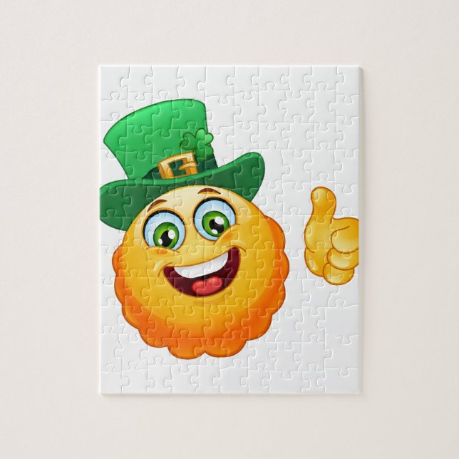 Puzzle leprechaun emoji (Vertical)