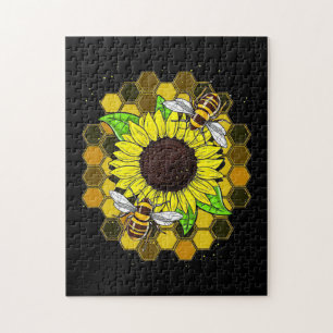 Puzzle Les abeilles de tournesol hippie