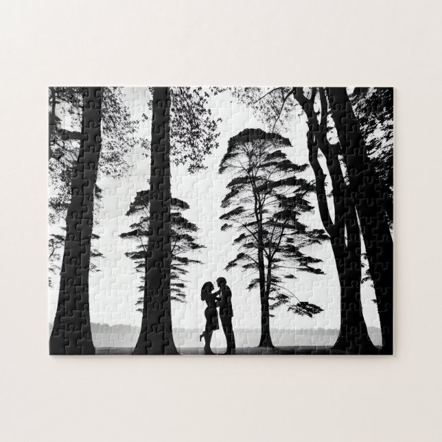 Puzzle Les amateurs de silhouette en Forêt Noire et Blanc (Horizontal)
