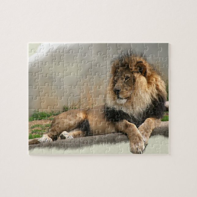 Puzzle Les amoureux du lion Roi de la Jungle (Horizontal)