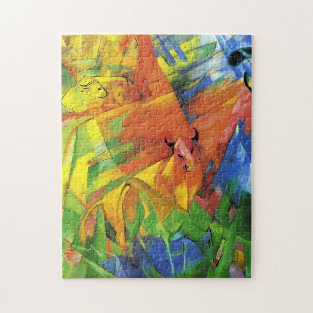 Puzzle Les animaux dans un paysage par Franz Marc (Vertical)