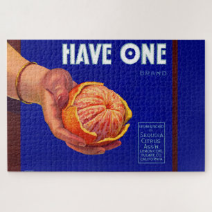 Puzzle Les années 1940 ont un étiquette de caisse orange