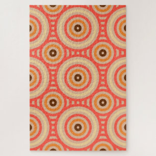 Puzzle les années 70 Motif géométrique circulaire rétro.
