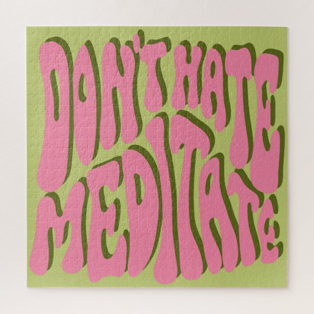 Puzzle les années 70 Retro : 'Meditate' Motivational Post (Vertical)