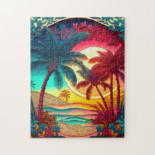 Puzzle Les beaux palmiers de plage