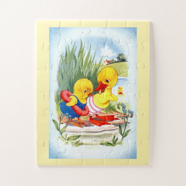 Puzzle Les canards vont nager (Vertical)