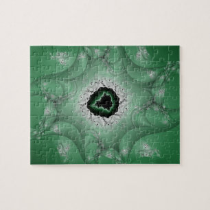Puzzle Les cauchemars Art fractal vert et blanc