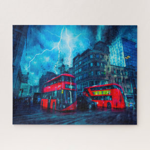 Puzzle Les célèbres autobus rouges de Londres.