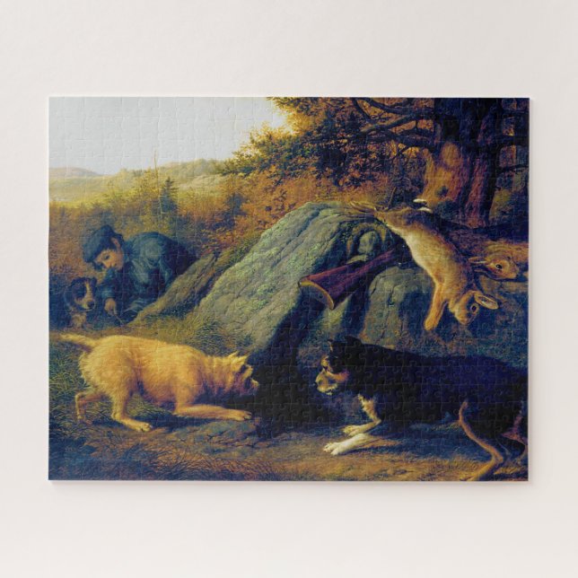 Puzzle Les chasseurs de lapins Thomas Hewes Hinckley 1850 (Horizontal)