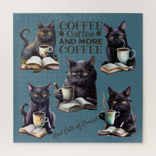 Puzzle Les chats et le café sérieux