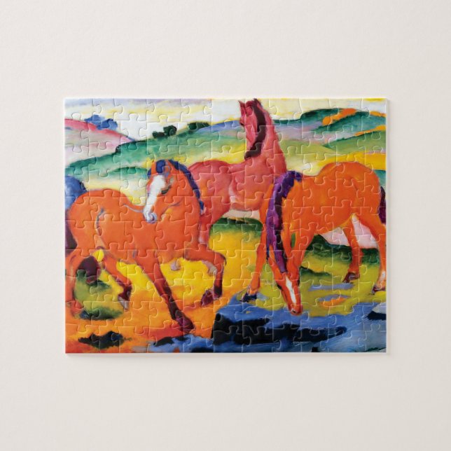 Puzzle Les Chevaux rouges par Franz Marc (Horizontal)