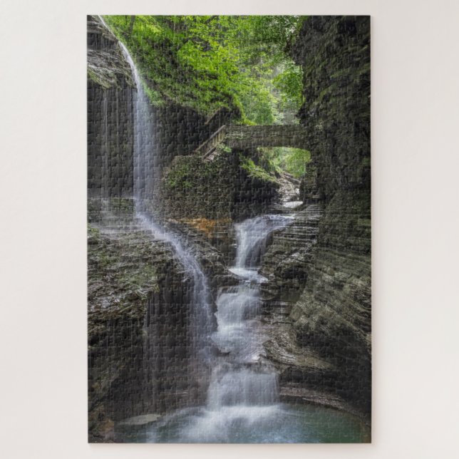 Puzzle Les chutes d'eau du printemps à Watkins Glen (Vertical)