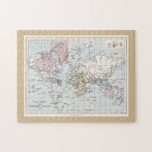 Puzzle Les Colonies Européennes Mondiales 1908 Carte Anti