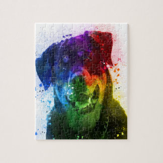 Puzzle Les couleurs de l'amour sont un rottweiler