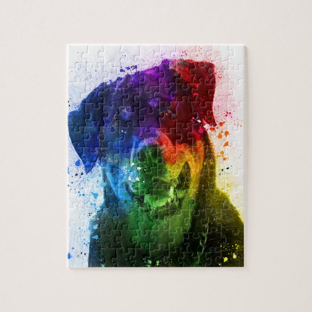 Puzzle Les couleurs de l'amour sont un rottweiler (Vertical)