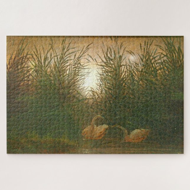 Puzzle Les cygnes dans les roseaux par Caspar David Fried (Horizontal)