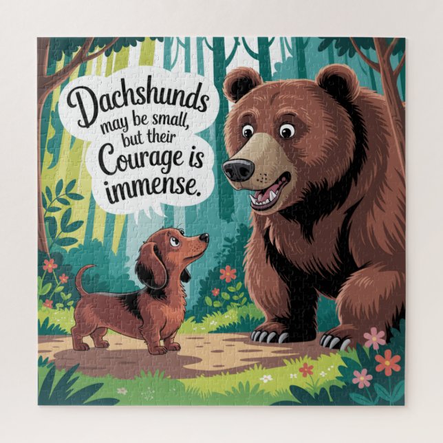 Puzzle Les Dachshunds peuvent être petits (Vertical)