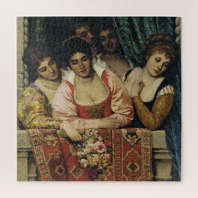 Puzzle Les dames italiennes de la Renaissance sur un balc (Vertical)