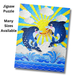 Puzzle Les dauphins au soleil