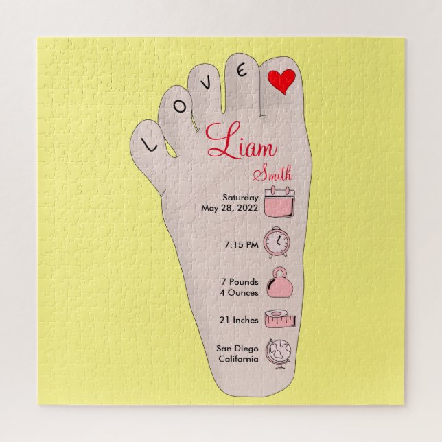 Puzzle Les détails de Birth Stats (Vertical)