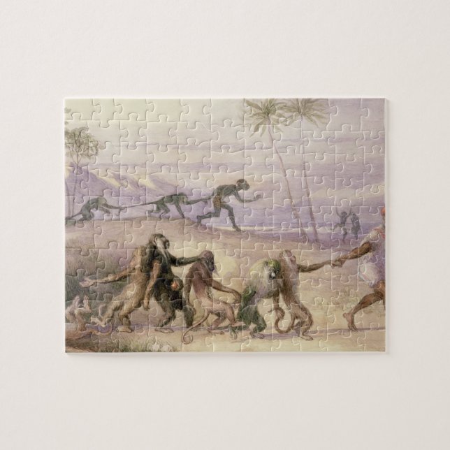 Puzzle Les façons et les coutumes des singes (Horizontal)