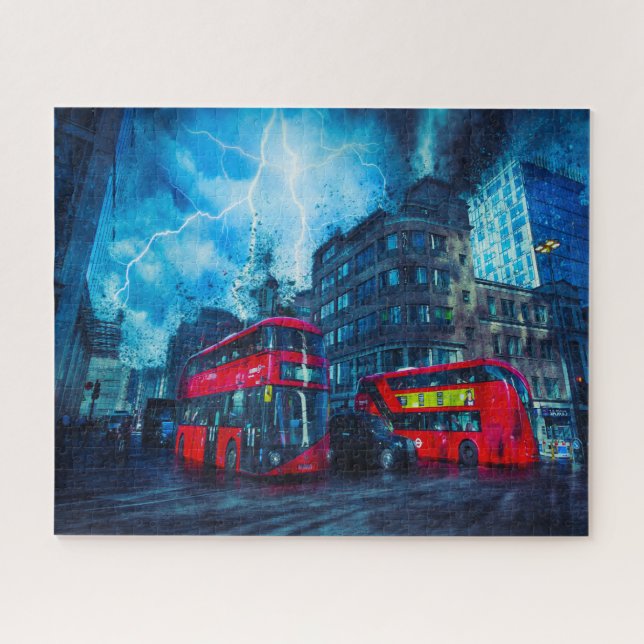 Puzzle Les Fameux Bus Red London. (Horizontal)
