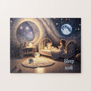 Puzzle Les filles prient au clair de lune et par étoile, 