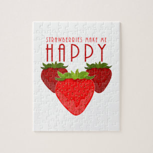 Puzzle Les fraises me rendent heureux Casse-tête mignon d